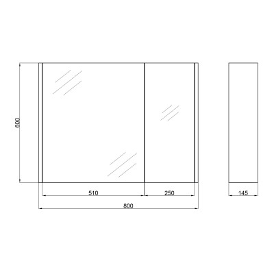 Зеркальный шкаф подвесной Qtap Scorpio 800х600х145 White QT1477ZP801W