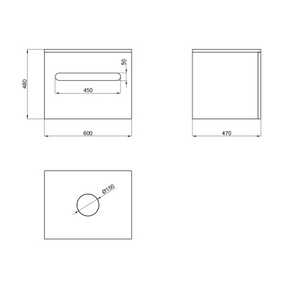 Тумба подвесная Qtap Virgo 600х476х469 White/Whitish oak со столешницей QT1879TPА601WWO