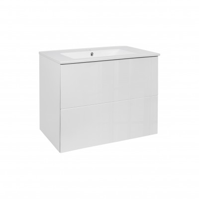 Комплект Qtap Tern 700х580х437 White тумба подвесная + раковина врезная QT1772TPL7013070CW