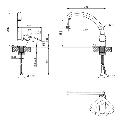 Смеситель для кухни Lidz (COL) 40 87 008F-3