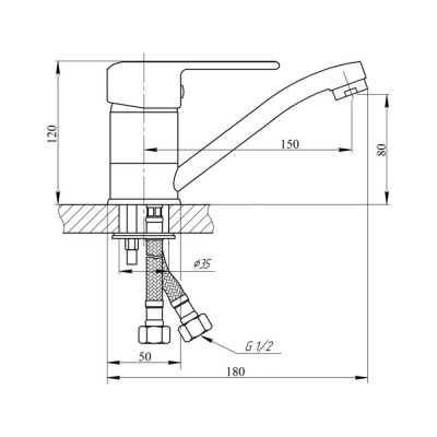 Смеситель для кухни SW G-Ferro Hansberg 002М