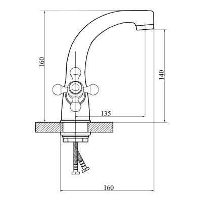Кран на одну воду для кухни SW Delta 0221 Кран на одну воду для кухни SW Delta 0221