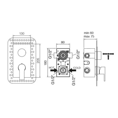 Смеситель скрытого монтажа для душа Bianchi Heaven INDHEV2303CRM на два потребителя Смеситель скрытого монтажа для душа Bianchi Heaven INDHEV2303CRM на два потребителя