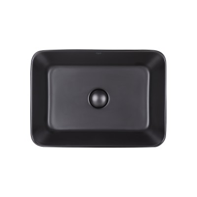 Раковина-чаша Qtap Virgo 490х350х110 Matt black с донным клапаном QT18112261MBMB