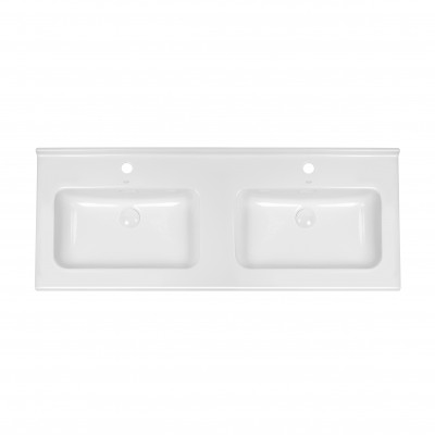 Раковина двойная Qtap Albatross 1210х467х195 White с донным клапаном QT0111FL8167GW