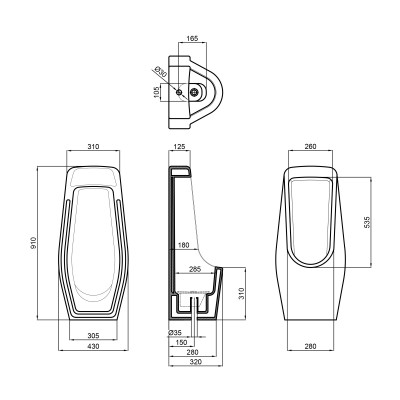 Писсуар напольный Qtap Stork 430х340х920 White QT1588HDU900W