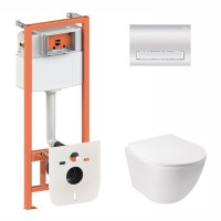 Набор Qtap инсталляция 3 в 1 Nest QT0133M425 + панель смыва QT0111M08381CRM + унитаз с сиденьем Jay QT07335176W Набор Qtap инсталляция 3 в 1 Nest QT0133M425 + панель смыва QT0111M08381CRM + унитаз с сиденьем Jay QT07335176W