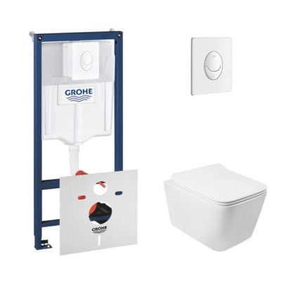 Набор инсталляция 4 в 1 Grohe Rapid SL 38722001 + унитаз с сиденьем Qtap Crow QT05335170W