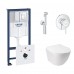 Комплект инсталляция Grohe Rapid SL 38827000 + унитаз с сиденьем Qtap Jay QT07335176W + набор для гигиенического душа Grohe BauClassic 2904800S