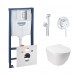 Комплект инсталляция Grohe Rapid SL 38772001 + унитаз с сиденьем Qtap Jay QT07335176W + набор для гигиенического душа Grohe BauClassic 2904800S