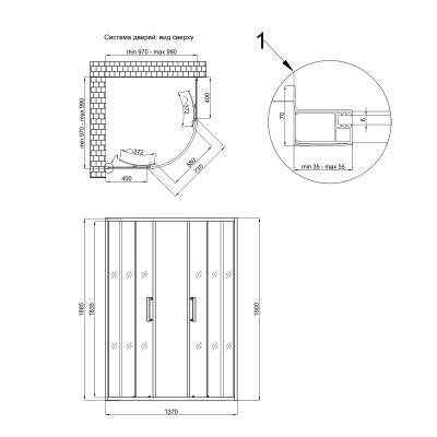 Душевая кабина Qtap Taurus CRM1011AC6 100х100 см, стекло Clear 6 мм без поддона