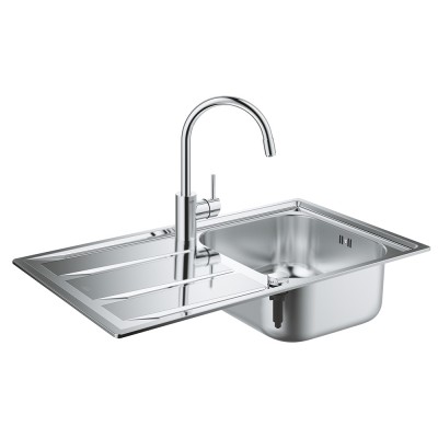 Набор Grohe мойка кухонная K400 31570SD0 + смеситель Concetto 32663001