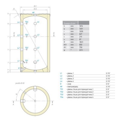 Буферная емкость Tesy 500 л (V50075F42P4) 300636