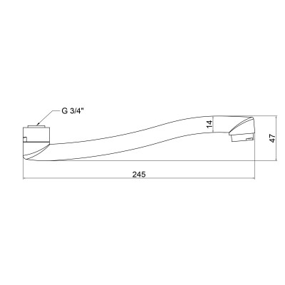 Излив для ванны Wal NS031-25