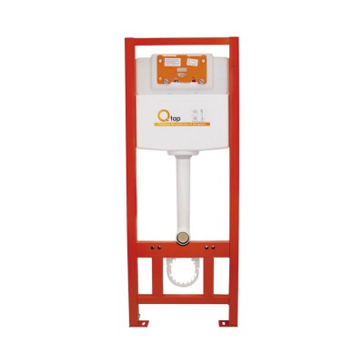 Комплект: Qtap Robin Ultra Quiet унитаз подвесной QT1333046EUQW+Nest комплект инсталляции 4в1 (квадратная клавиша Chrome) QT0133M425 + QT0111M06028CRM