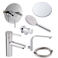 Набор смесителей Qtap 7 в 1 Spring со встроенным комплектом для душа на 2 потребителя (QTSPRCRM001 + QTSPRCRM0102) хром Набор смесителей Qtap 7 в 1 Spring со встроенным комплектом для душа на 2 потребителя (QTSPRCRM001 + QTSPRCRM0102) хром