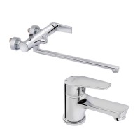 Набор смесителей Qtap 2 в 1 Ortiz для ванны (QTORTCRM001 + QTST3245102FC) хром Набор смесителей Qtap 2 в 1 Ortiz для ванны (QTORTCRM001 + QTST3245102FC) хром