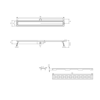 Комплект Qtap Taurus FD700 (NKS) Линейный трап из нержавеющей стали с сухим затвором 700 мм