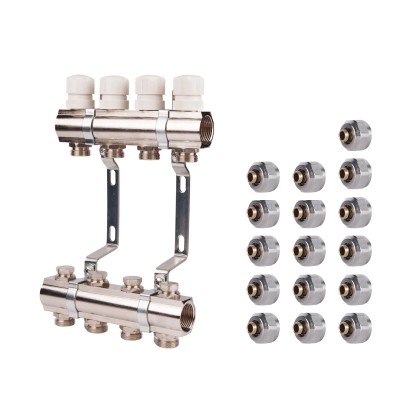 Коллектор термо регулировочный 1"х8  SD236W8 + SD Евроконус 3/4'' 16 х 2мм  SD346