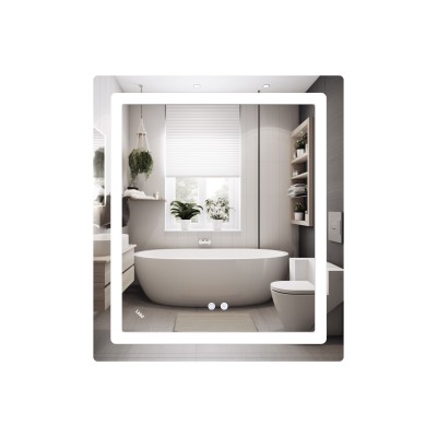 Зеркало Lidz Kubis (KU2) 700х800 с LED-подсветкой Touch, с антизапотеванием, с диммером, рег. яркости LD78LF904708048447