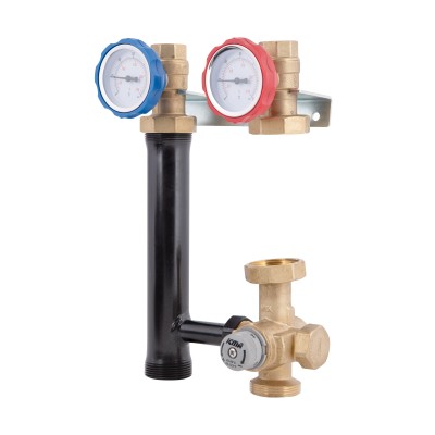 Насосная группа Icma с ручной регулировкой и термостатическим смесителем правое подключение 1 1/2"x3/4" №R004