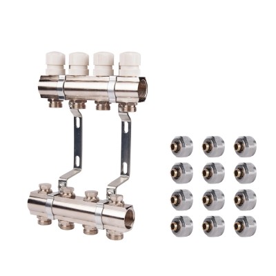 Коллектор термо регулировочный 1"х6  SD236W6 + SD Евроконус 3/4'' 16 х 2мм  SD346