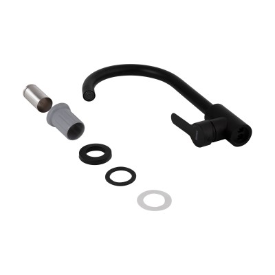 Смеситель для кухни Brinex Pure 015F U-образный Black Matt BRIPUR015FBLM