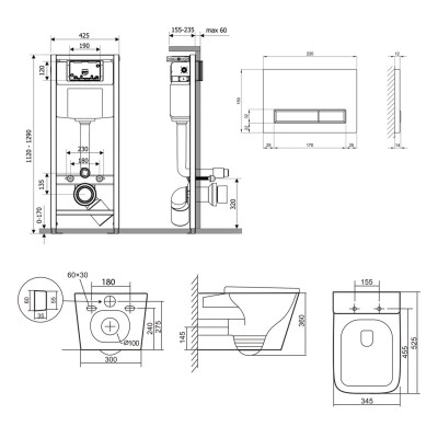 Подвесной унитаз Qtap Tern Ultra Quiet 525x345x360 + комплект инсталляции Nest 4 в 1 (линейная клавиша Chrome) Подвесной унитаз Qtap Tern Ultra Quiet 525x345x360 + комплект инсталляции Nest 4 в 1 (линейная клавиша Chrome)