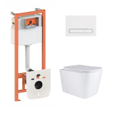 Подвесной унитаз Qtap Tern Ultra Quiet 525x345x360 + комплект инсталляции Nest 4 в 1 (линейная клавиша White) Подвесной унитаз Qtap Tern Ultra Quiet 525x345x360 + комплект инсталляции Nest 4 в 1 (линейная клавиша White)