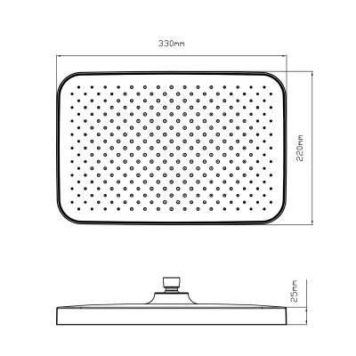 Лейка для верхнего душа Qtap Hlavova 330x330 мм прямоугольная QTHLA107CRM45944 Chrome