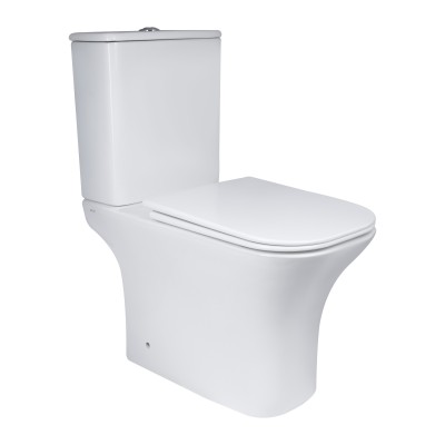 Унитаз-компакт Qtap Presto Quadro безободковый с сиденьем Soft-close QT24221215AW