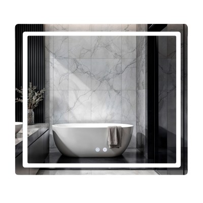 Зеркало Qtap Mideya (MI2) 800х700 с LED-подсветкой Touch, с антизапотеванием, с диммером, рег. яркости QT2078NCF807048476