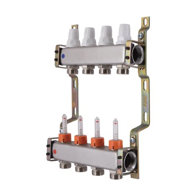 Коллектор с расходомерами (нерж.) 3/4"х4 Icma № К073