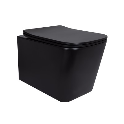 Унитаз подвесной Qtap Tern New Ultra Quiet с сиденьем с сиденьем Soft-Close MATT BLACK QT17332303ASMB