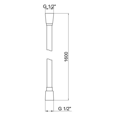 Шланг для душа Qtap Hadice 1600 мм прямоугольный QTHADPVCSQ160B Black Matt