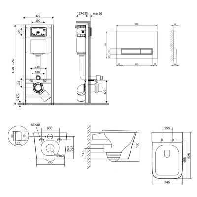 Подвесной унитаз Qtap Tern Ultra Quiet 525x345x360 + комплект инсталляции Nest 4 в 1 (линейная клавиша White) Подвесной унитаз Qtap Tern Ultra Quiet 525x345x360 + комплект инсталляции Nest 4 в 1 (линейная клавиша White)