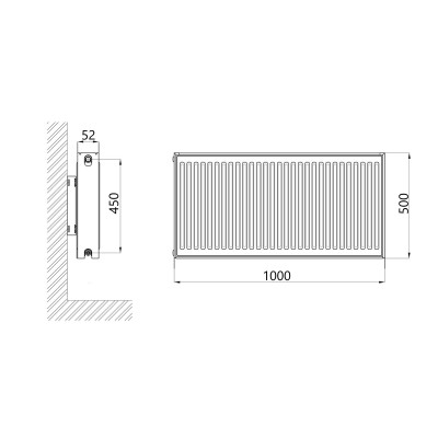 Радиатор стальной Thermo Alliance IMAS 11 тип 500х1000 боковое подключение 1057 Вт Радиатор стальной Thermo Alliance IMAS 11 тип 500х1000 боковое подключение 1057 Вт