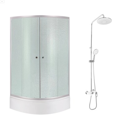 Комплект для душевой Latwa: Душевая кабина LLSC9090SATMIDFR2SET+Душевая система на 3 потребителя LDLAT1030WHI45427