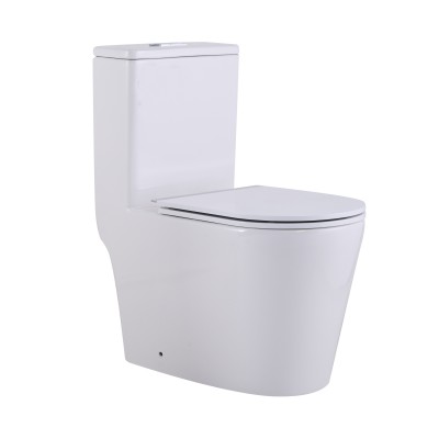 Унитаз-моноблок напольный Qtap Swan Ultra Quiet безободковый с сиденьем Soft-Close WHITE QT16226080AW