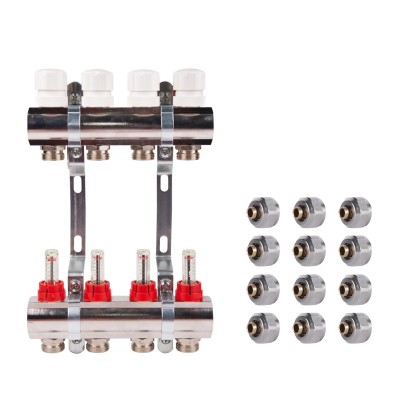 Коллектор с расходомерами 1"х6  SD235W6 + SD Евроконус 3/4'' 16 х 2мм  SD346