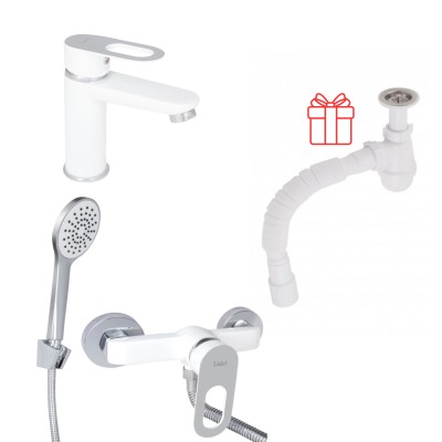 Комплект смесителей Lidz Latwa: Смеситель для раковины LDLAT001WHI45423 + Смеситель для Ванной LDLAT010WHI45426