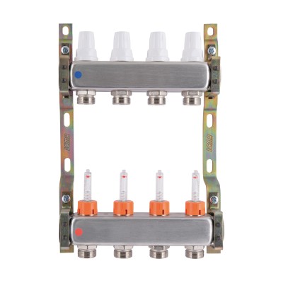 Коллектор с расходомерами (нерж.) 3/4"х4 Icma № К073