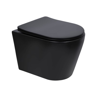 Унитаз подвесной Qtap Scorpio Ultra Quiet с сиденьем с сиденьем Soft-Close MATT BLACK QT14332380AMB