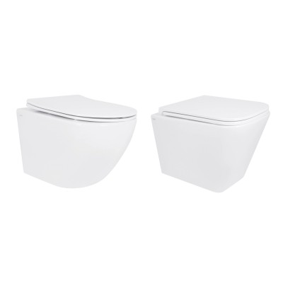 Унитаз подвесной Qtap Jay Ultra Quiet QT07335177W 485х360х320 + Tern Ultra Quiet QT17332303ASW 490x365x325