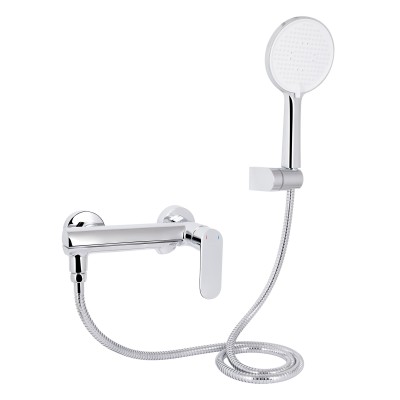 Смеситель для ванны Qtap Evia с поворотным изливом (c душевым гарнитуром) QTEVI260CRM47578 Chrome