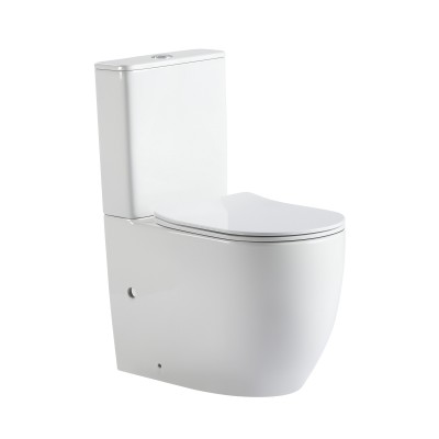 Унитаз напольный Qtap Robin New Ultra Quiet безободковый с сиденьем Soft-Close WHITE QT13226083AW