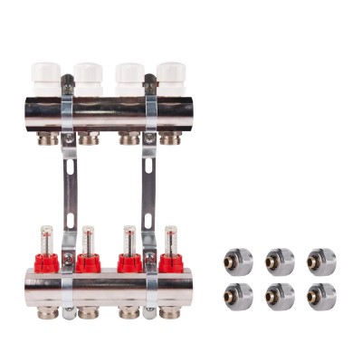 Коллектор с расходомерами 1"х3  SD235W3 + SD Евроконус 3/4'' 16 х 2мм  SD346