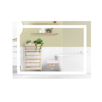 Зеркало Lidz Kubis (KU1) 900х700 с LED-подсветкой Touch, с антизапотеванием, с диммером, рег. яркости LD78LF904907048451
