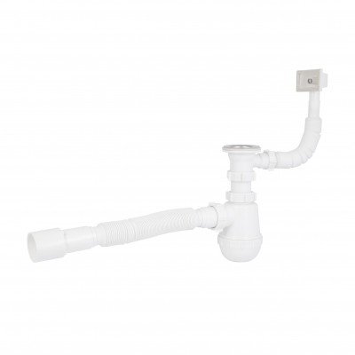 Сифон для кухонной мойки Lidz LK17, колбовый с квадратным переливом (выход 50 мм) Сифон для кухонной мойки Lidz LK17, колбовый с квадратным переливом (выход 50 мм)