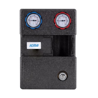 Насосная группа Icma с ручной регулировкой и термостатическим смесителем правое подключение 1 1/2"x3/4" №R004